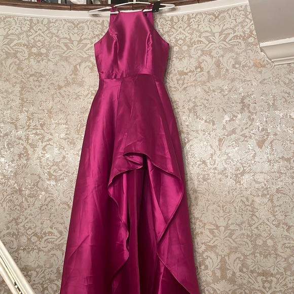 LULUS NWT XS Broadway Show Magenta High-Low Maxi Dress - Picture 2 of 4